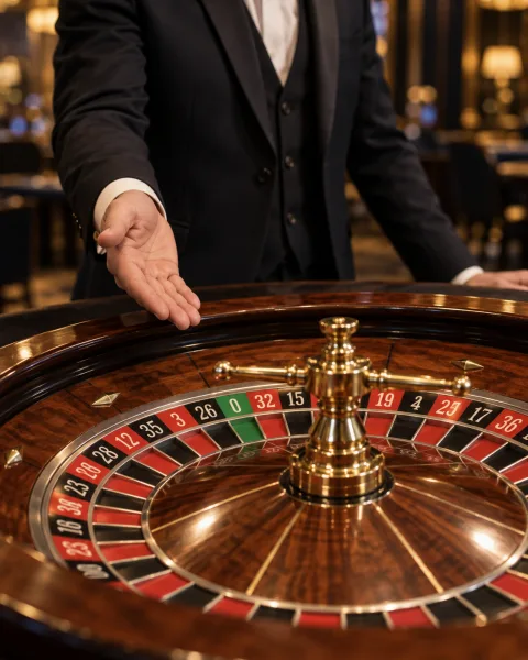 Illustration d’une roulette animée par un croupier