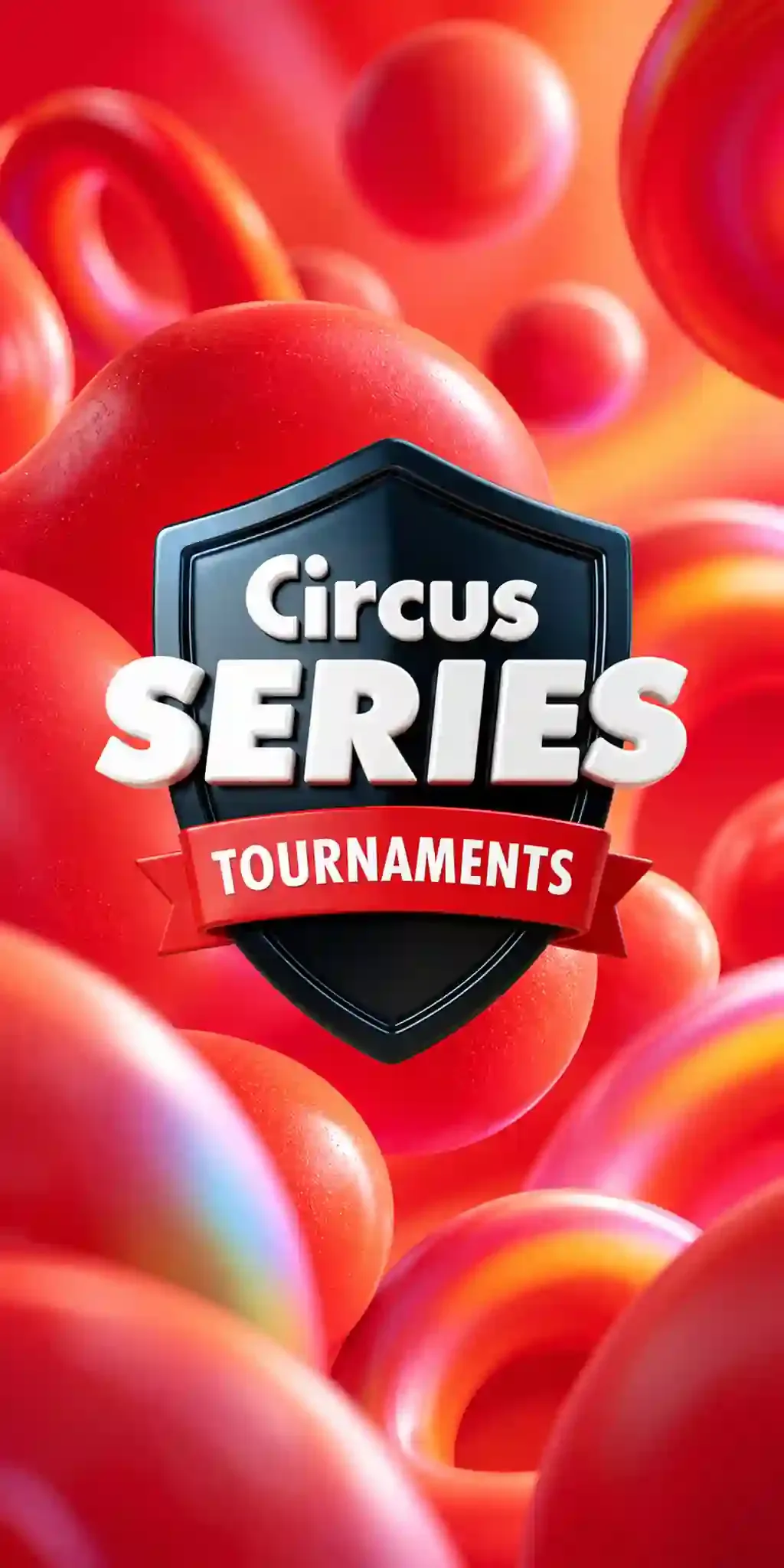 Visuel Circus Casino Series Tournaments avec badge 3D rouge et noir dédié aux tournois du casino belge